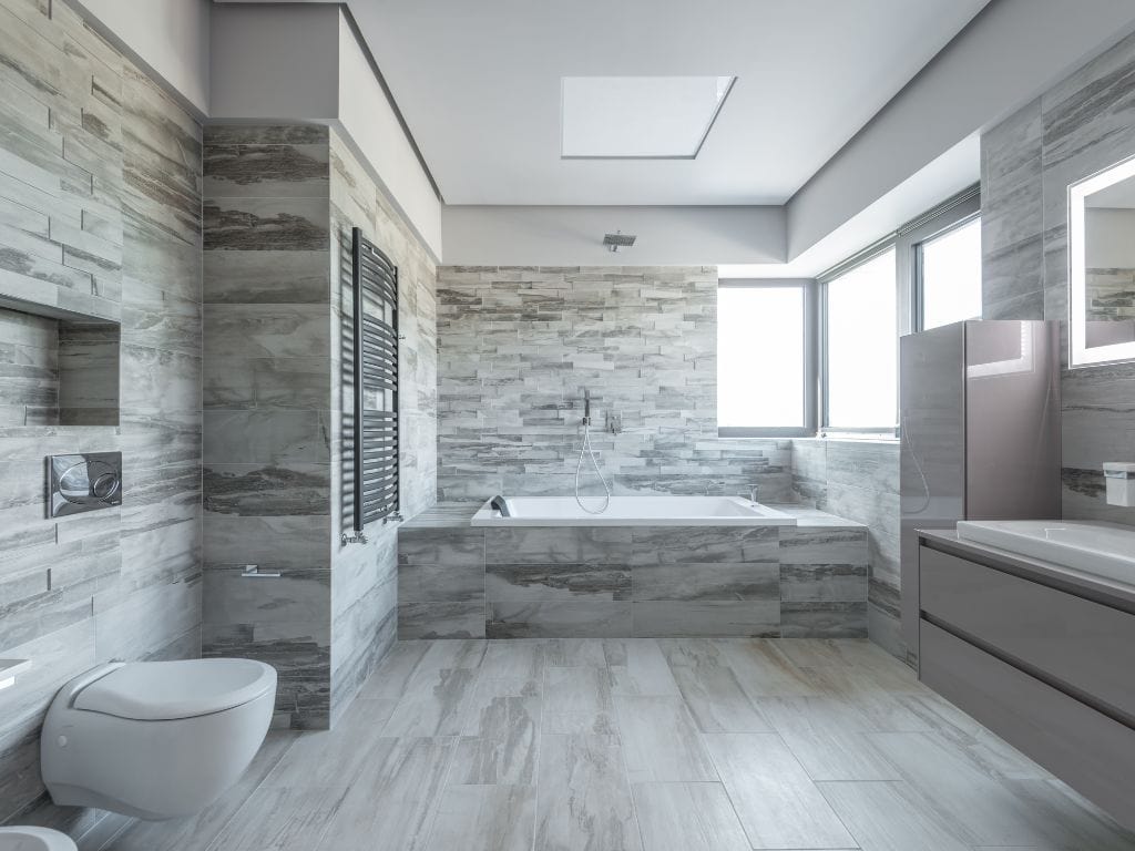 A new luxury bathroom installation.